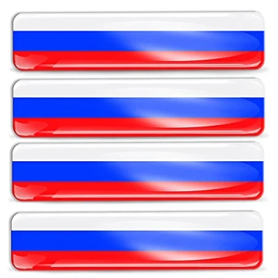 Abbildung von Biomar Labs® 4 x Aufkleber 3D Gel Silikon Stickers Russia Russland Russisch Flag Flagge Fahne Autoaufkleber F 19