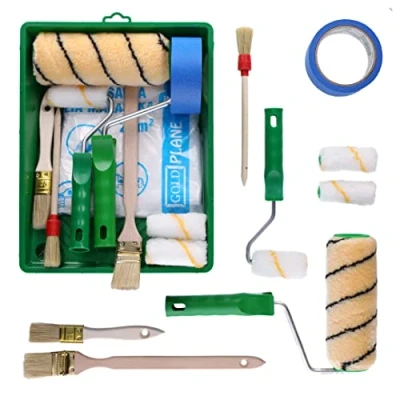 Abbildung von ToolSpace Malerset 2x Farbrollenset +3x Malerpinsel + Malerband Farbwanne Abdeckfolie farbroller/malerrolle/farbwalze, pinselrolle, Malerzubehör streichen zubehör für farben Painter set