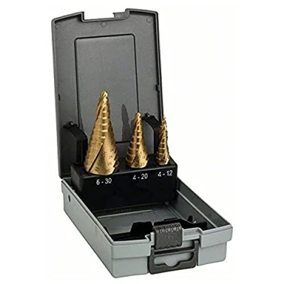 Abbildung von Bosch Professional 3tlg. Stufenbohrer Set HSS TiN mit 3 Flächen Schaft