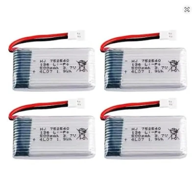 Abbildung von YUNIQUE GREEN CLEAN POWER 4er Pack 3.7V 500mAh LiPo Akkus für Syma X5C X5SW X5SC RC Quadcopter Einfache Installation, Modisches Design Silber