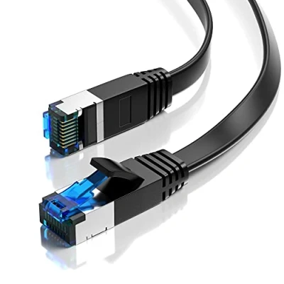 Abbildung von JAMEGA CAT 7 Flachkabel, RJ45 LAN Ethernet Patchkabel Netzwerk Kabel, CAT.7, RJ 45 Stecker (Ethernet) (200 cm)