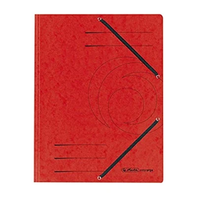 Abbildung von Herlitz 10843902 Einschlagmappe A4 aus Quality Karton mit Gummizug, rot