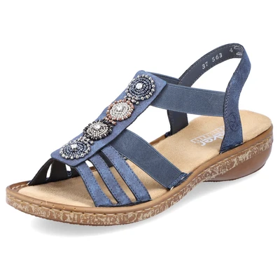 Abbildung von Rieker Riemensandalette, Damen, Größe: 40, Blau Schuhe