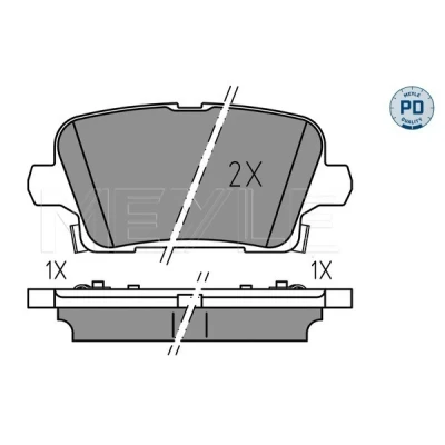 Abbildung von MEYLE 025 221 2317/PD Bremsbelagsatz Hinterachse mit akustischer Verschleißwarnung Klammern OPEL: Insignia B Sports Tourer, Grand Sport