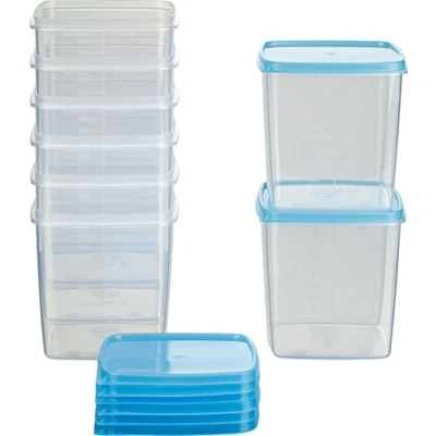 Abbildung von MiraHome Gefrierdosen Set 8x0,75L Durchsichtig Blau Perfekt in der Küche zur Aufbewahrung &amp; Organisation für Lebensmittel Vorratsdosen mit Deckel Luftdicht Austrian Quality