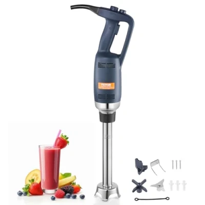 Abbildung von VEVOR Kommerzieller Stabmixer, 350 W Hochleistungs Handmixer, 304,8 mm stufenloser Mixer mit variabler Geschwindigkeit und Edelstahlklinge, tragbarer Mehrzweckmixer für Suppen, Saucen, Kartoffelpüree