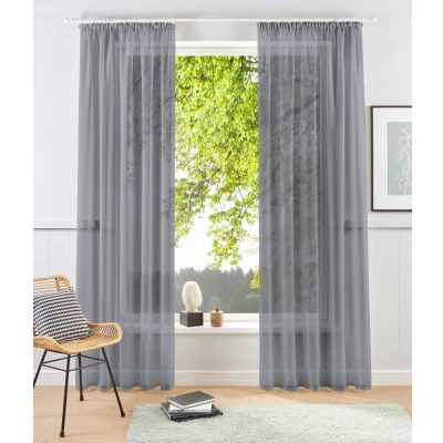 Abbildung von my home Gardine &quot;Xana&quot;, (2 St.), einfarbig, transparent, 2 er Set, gewebt, unifarben, pflegeleicht