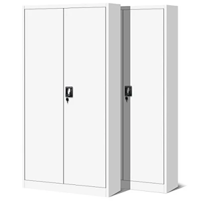 Abbildung von Jan Nowak 2er Set Aktenschrank C001H Büroschrank Metallschrank Werkzeugschrank 4 Einlegeböden Drehgriff Pulverbeschichtung Flügeltürschrank Abschließbar 195 cm x 90 40 (Weiß)