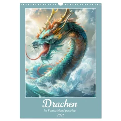 Abbildung von Drachen Im Fantasieland gesichtet (Wandkalender 2025 DIN A3 hoch), CALVENDO Monatskalender