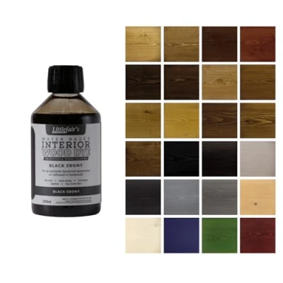 Abbildung von Littlefair&#039;s Holzlasur 250ml Innen Holz Lasur Für Natürliche Holzmaserung Wasserbasierte Wood Stain Schnell Trocknend &amp; Umweltfreundlich Farbe: Schwarzes Ebenholz
