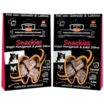 Abbildung von QCHEFS SNACKIES Leckerlis bei Mundgeruch natürlich antibakterielle Zahnpflege ohne Dentalspray, Hundezahnbürste oder Zahnpasta
