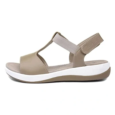 Abbildung von Hush Puppies Damen Sylvie Sandale, Taupe, 39 EU