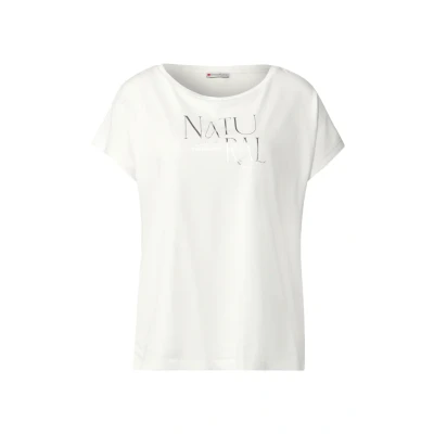 Abbildung von STREET ONE Damen A323044 Shirt mit Wording Artwork, Off White, 46