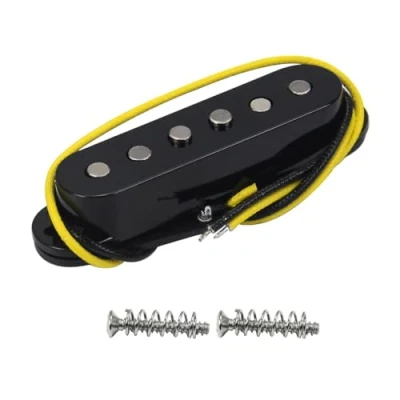 Abbildung von FLEOR Single Coil Tonabnehmer Alnik 5 ST Bridge Gitarren versetzt für SQ E Gitarre, schwarz