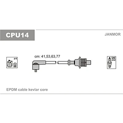Abbildung von JANMOR CPU14 Zündkabelsatz PEUGEOT: 806, 205 Cabrio, II Schrägheck, CITROËN: Berlingo / First I, Evasion, BX FIAT: Ulysse I