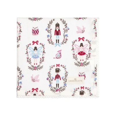 Abbildung von Greengate Cindarella Stoffserviette mit Spitze white 40x40cm