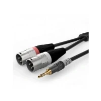 Abbildung von Sommer Cable Basic 1,5m 3,5mm Mini Klinke auf 2x XLR Stecker (L+R) Audioadapter Instrumentenkabel 3 pol Hicon Connectors HBA 3SM2 0150