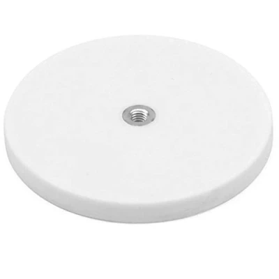 Abbildung von Weißer Gummibeschichteter Pos Magnete Mit M6 Boss Faden Flush x 6mm Tief 88mm 8mm Hoch 42kg Zug