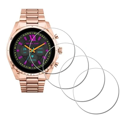 Abbildung von iDaPro Displayschutz Schutzfolie für Michael Kors Gen 6 Bradshaw Damen 6. Generation Touchscreen Smartwatch [4 Stück] Screen Protector Folie 9H Härte Gehärtetes Glas Einfache Installation
