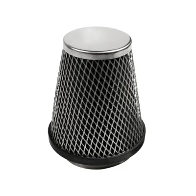 Abbildung von Simoni Racing FSR/UN Universeller Luftfilter aus Schwamm, verchromt mit externem Metallgitter.