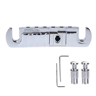 Abbildung von Wilkinson GTB Verstellbar Intonated Wraparound Steg Bridge für Les Paul Style E Gitarre, Chrom