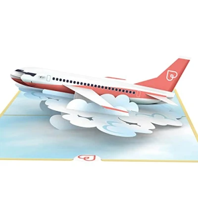 Abbildung von papercrush® Pop Up Karte Flugzeug 3D Urlaubsgutschein für Flugreise, Gutscheinkarte u. Geschenkverpackung Flugtickets, Geldgeschenk Reisekasse &amp; Urlaubsgeld, Abschiedskarte zum Auslandsjahr