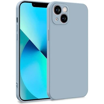 Abbildung von MyGadget Hülle kompatibel mit iPhone 13 Zweilagige Handyhülle Kameraschutz Cover Innenfutter &amp; Silikon außen Hell Blau