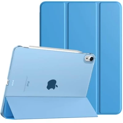 Abbildung von TiMOVO für iPad Air 11 Zoll Hülle M2 2024,iPad 6 Hülle,iPad 5/4. Generation (2022/2020), Schlank Schutzhülle mit Transparenter Rückseite, Auto Schlaf/Aufwach Case, Capri Blau
