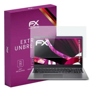 Abbildung von atFoliX Glasfolie kompatibel mit Acer Chromebook 515 Panzerfolie, 9H Hybrid Glass FX Schutzpanzer Folie