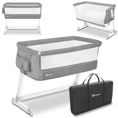 Abbildung von lionelo Baby Reisebett Theo, Matratze Moskitonetz Schutztasche Höhenverstellbar
