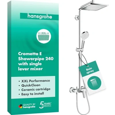 Abbildung von hansgrohe Duschsystem &quot;Crometta E&quot;, (Komplett Set), 24cm, mit Einhebelmischer, chrom