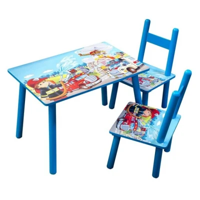 Abbildung von HTI Line Kindersitzgruppe Kindertischgruppe Feuerwehr, (Set, 3 tlg., 1 Tisch, 2 Stühle), Kindertisch Kinderstuhl Kindermöbel