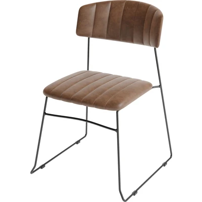 Abbildung von Mundo Stapelstuhl Schwarz, kunstleder gepolstert, feuerhemmend, 54x55x79cm (BxTxH), 53002