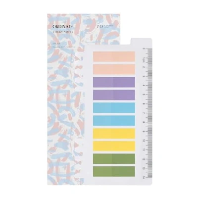 Abbildung von Ordinate 200 Stück Haftnotizen Tabs, Gray Stile Pagemarker Selbstklebend Pastell Beschreibbare Haftstreifen Klebezettel mit Lineal für Seitenmarkierung Lesezeichen (D Lilac)