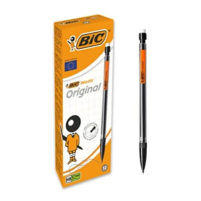 Abbildung von BIC Matic Bleistifte Set, Druckbleistift 0,7 und Härtegrad HB, mit Radiergummi, sortierte Clipfarben, inkl. 3 Minen