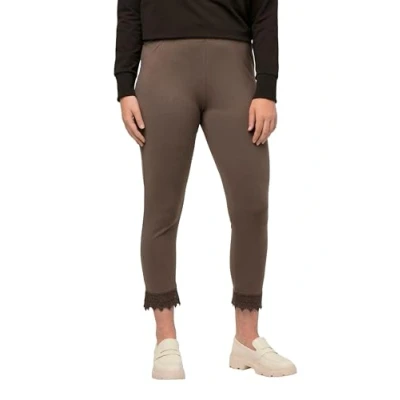Abbildung von Ulla Popken Damen 7/8 Leggings Hose, Nougatbraun, 40W / 32L