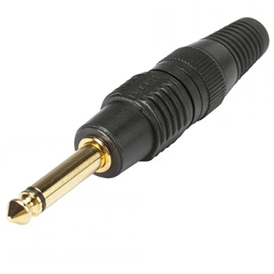 Abbildung von HICON HI J63M03 G 6,3mm Klinkenstecker 2 pol schwarz male mono Goldpin