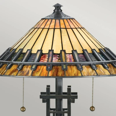 Abbildung von Quoizel QZ Chastain TL Tischleuchte 2xE27 H:57,2 L:39,4 B:39,4 im Tiffany Stil