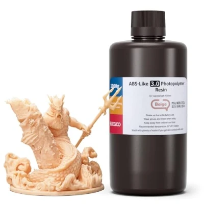 Abbildung von ELEGOO ABS Like 3.0 3D Drucker Resin Beige 1000g, 405nm UV Härtendes Printer Harz mit Hoher Zugfestigkeit und Biegefestigkeit für MSLA/LCD/DLP