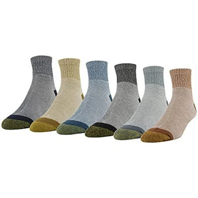 Abbildung von Gold Toe Herren 656p Cotton Quarter Athletic Socks, Multipairs Socken, Rost sortiert (6 Paar), L EU