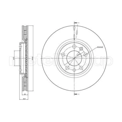 Abbildung von METELLI 23 0861C Bremsscheibe 305,0 28,0 5 70,0 Belüftet lackiert ALFA ROMEO: 159 Sportwagon, Giulietta Schrägheck, Limousine, JEEP: Renegade SUV