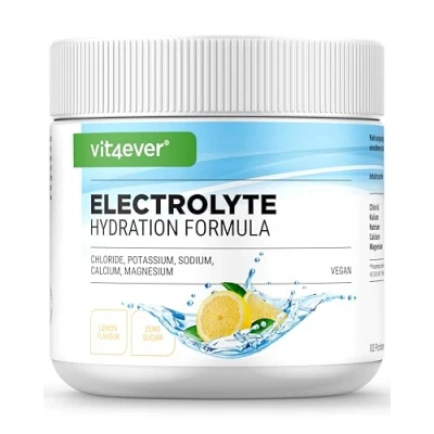Abbildung von Elektrolyte 400 g (80 Portionen) Hydration Formel mit Chlorid, Kalium, Natrium, Calcium, Magnesium Perfekt für Sportler bei Flüssigkeitsverlust Ohne Zucker Vegan Zitronen Geschmack