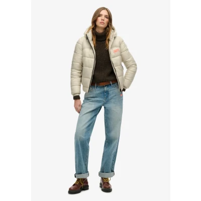 Abbildung von Superdry Sports Puffer Winterjacke, Damen, Größe: 38, Pelican beige