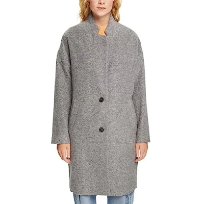 Abbildung von Esprit Klassischer Mantel, Damen, Größe: Medium, Medium grey