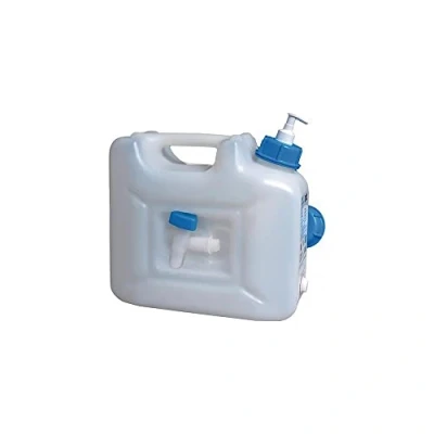 Abbildung von hünersdorff 816512 Hygiene Kanister 12l Wasserkanister inkl. 250ml Seifenspender + Ablasshahn natur, Weiß