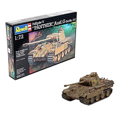 Abbildung von Revell Modellbausatz Panzer 1:72 PzKpfw V PANTHER Ausf.G (Sd.Kfz. 171) im Maßstab 1:72, Level 4, originalgetreue Nachbildung mit vielen Details, 03171