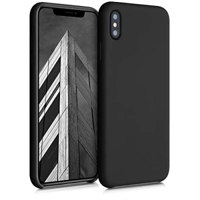 Abbildung von kwmobile Hülle kompatibel mit Apple iPhone XS Max Silikon Handy Case Handyhülle weiche Oberfläche kabelloses Laden Schwarz