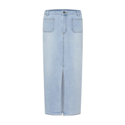 Abbildung von Kaffe Kakarla Bleistiftrock, Damen, Größe: 44, Light blue washed denim