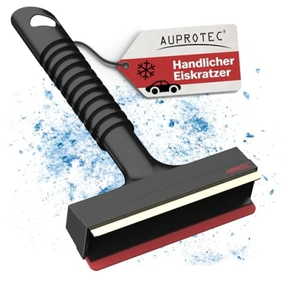Abbildung von AUPROTEC Eiskratzer Messing A 13 / mit Gummilippe &amp; Messingklinge/Scheibenkratzer Auto/Schneekratzer Auto/Scheibenkratzer Winter/Eisschaber Auto schwarz rot