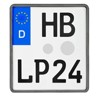 Abbildung von L &amp; P Car Design Kennzeichenhalter für Motorrad 180x200 mm Carbon Optik Kennzeichenhalterung, (1 Stück)